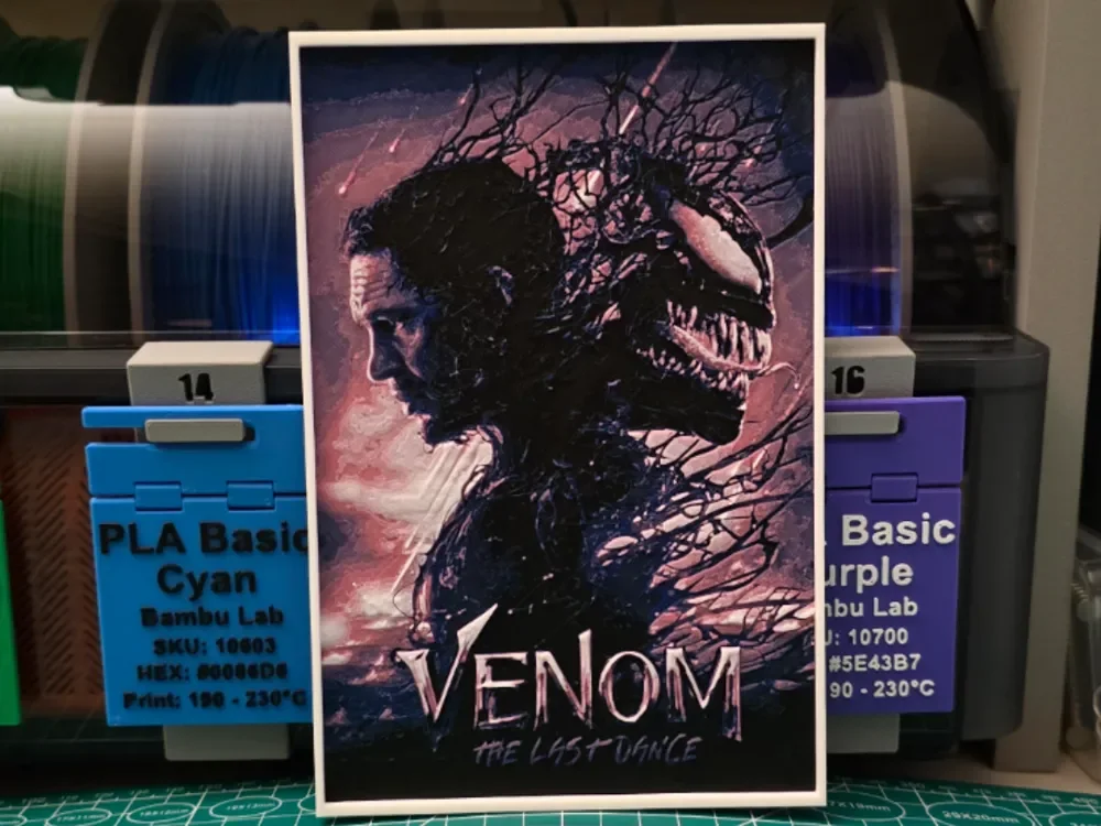 Venom: The Last Dance Poster - Hueforge Art by Lumpy3D HueForge model: Venom: The Last Dance Poster - Hueforge Art by Lumpy3D