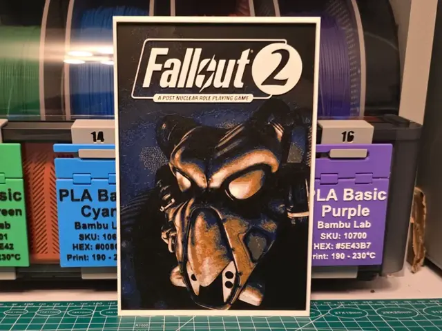 HueForge model: Fallout 2 Game Poster - Hueforge Art by Lumpy3D