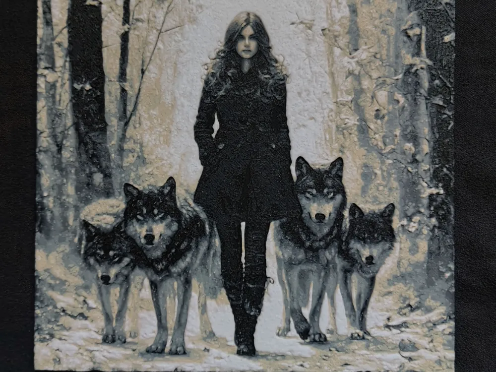 Lady of Wolves by fD.667 HueForge model: Lady of Wolves by fD.667