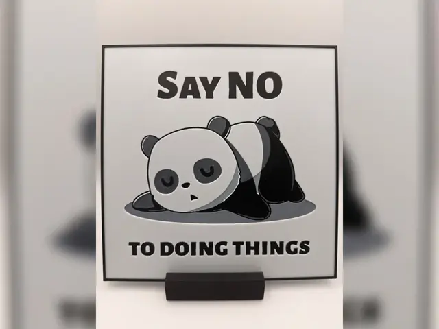 HueForge model: Lazy Panda Say No! HueForge Print by Thadius