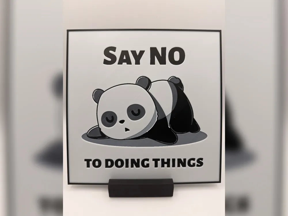 Lazy Panda Say No! HueForge Print by Thadius HueForge model: Lazy Panda Say No! HueForge Print by Thadius