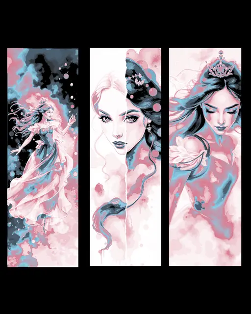 HueForge model: Artistic depictions of a royal princess - set of bookmarks by BooneCo3d