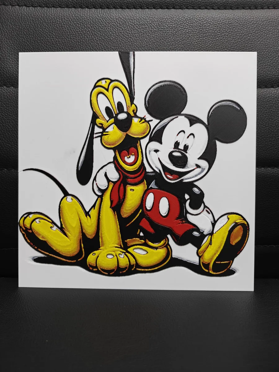 Mickey Mouse & Pluto by TheHueforgeLady HueForge model: Mickey Mouse & Pluto by TheHueforgeLady