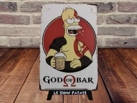 HueForge model: Plaque hueforge Simpson X God of war "god of bar" by leshowpatate