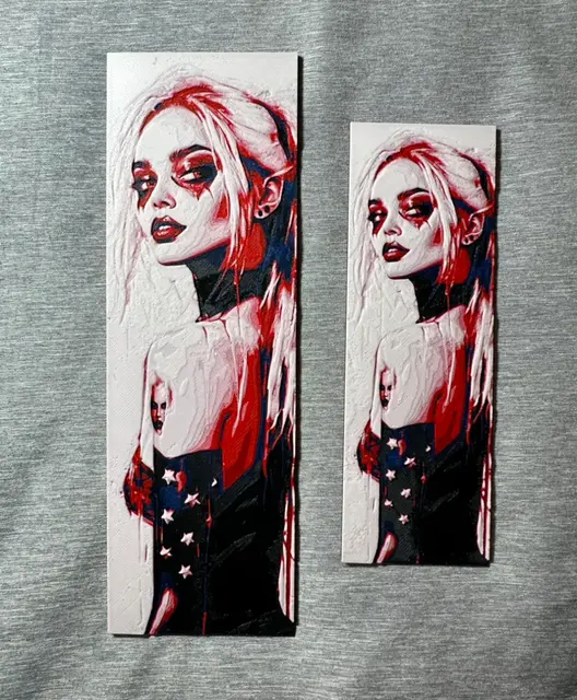 HueForge model: Harley Quinn Hueforge Bookmark - 2 sizes by Hey Ben