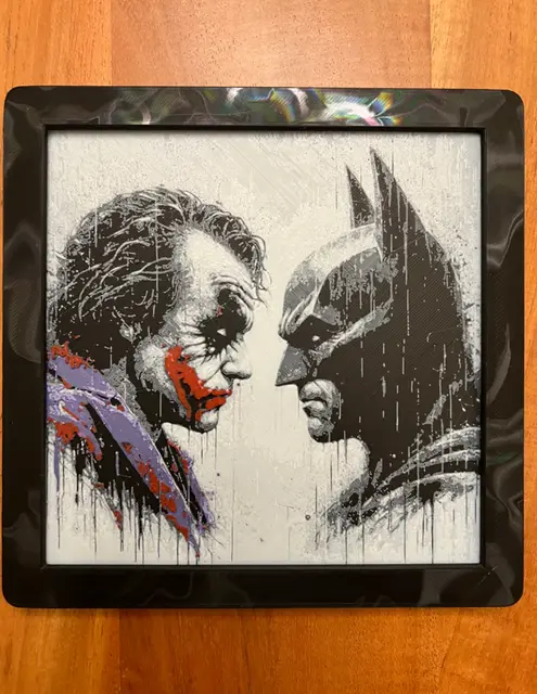HueForge model: Batman Vs Joker in the Rain(Multi-Color) by JustBe 3D Printing