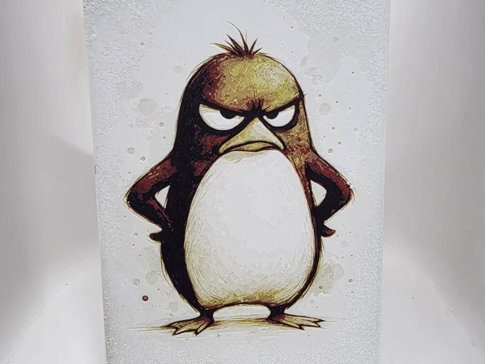 Grumpy Penguin Hueforge by Morganja HueForge model: Grumpy Penguin Hueforge by Morganja