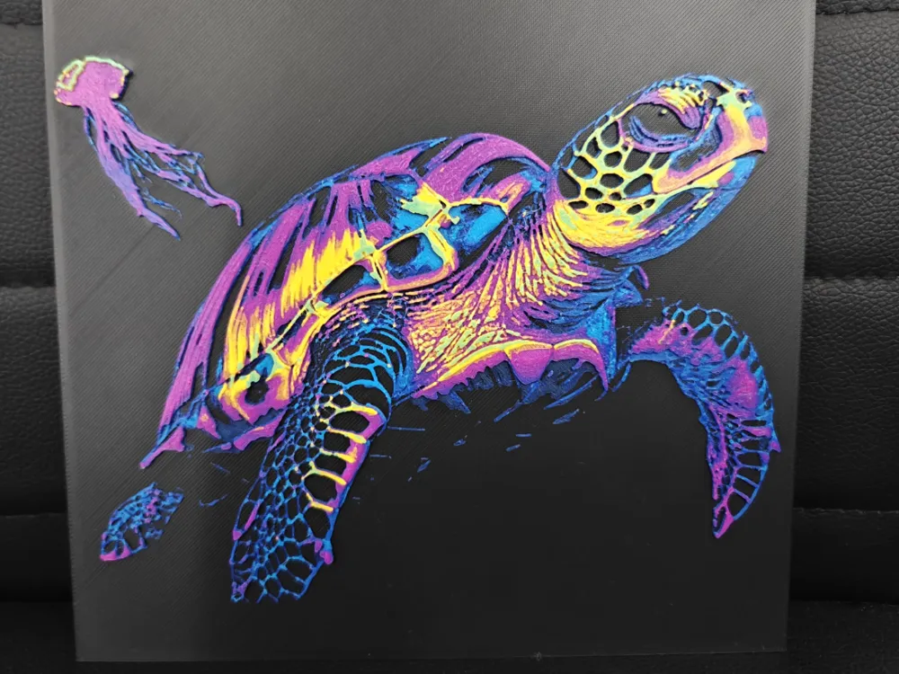 Turtle Pop Art 1 AMS only by TheHueforgeLady HueForge model: Turtle Pop Art 1 AMS only by TheHueforgeLady