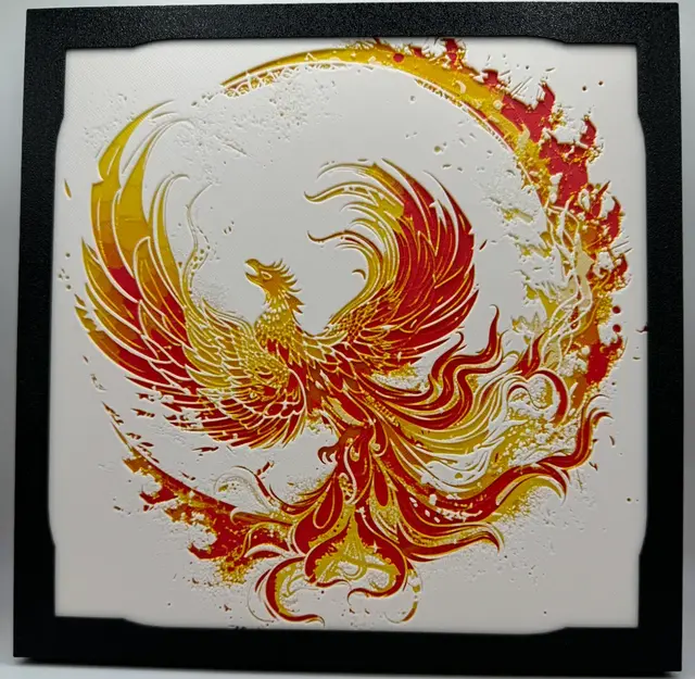 HueForge model: Elemental Phoenix - Fire by Canadian Gamer