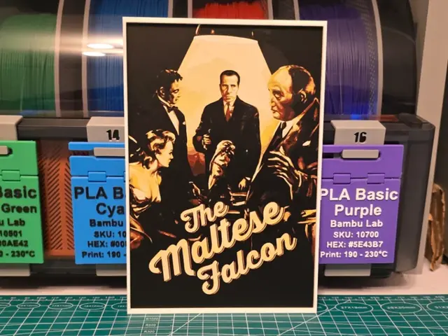 HueForge model: The Maltese Falcon Movie Poster - Hueforge Art by Lumpy3D
