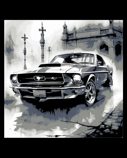HueForge model: Artful Creation - Muscle Car Ford Mustang - Car Collection Model by BooneCo3d
