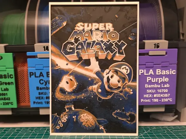 HueForge model: Super Mario Galaxy Poster - Hueforge Art by Lumpy3D