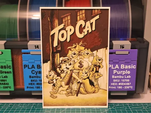 HueForge model: Top Cat Poster - Hueforge Art by Lumpy3D
