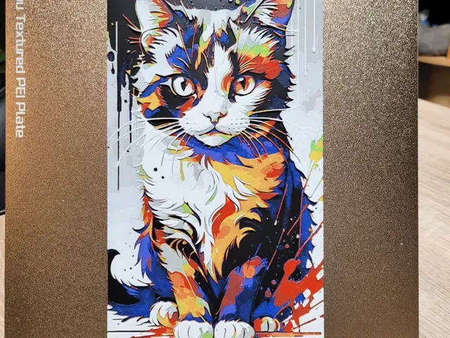 HueForge model: Painter cat, colorful cat - Hueforge 134x235 by Vincent111