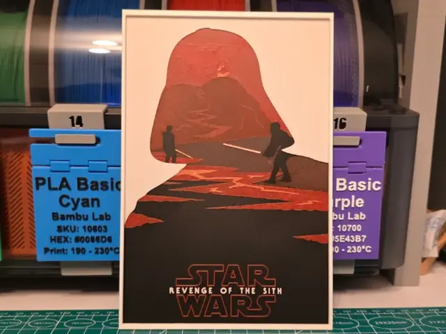 HueForge model: Star Wars: Episode III Revenge of the Sith Poster by Lumpy3D