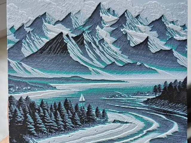 HueForge model: Mountains with sea 1 - Hueforge by BeaN