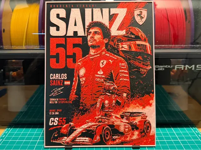 Carlos Sainz Ferrari Driver Card Poster