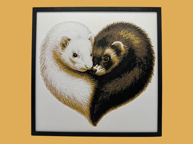 HueForge model: Ferrets - Heart by Canadian Gamer