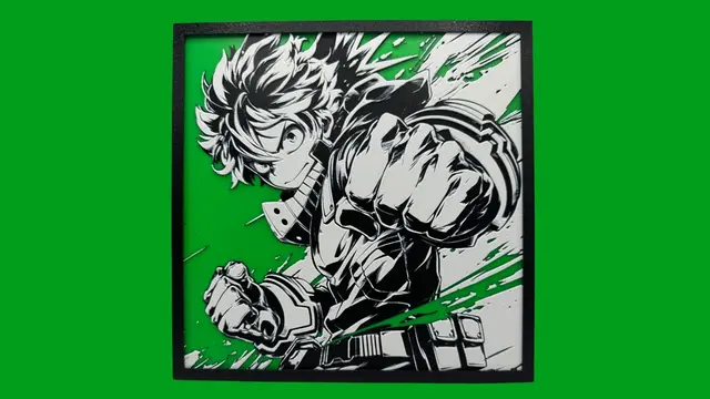 HueForge model: Deku (Izuku) - My Hero Academia Hueforge by Canadian Gamer