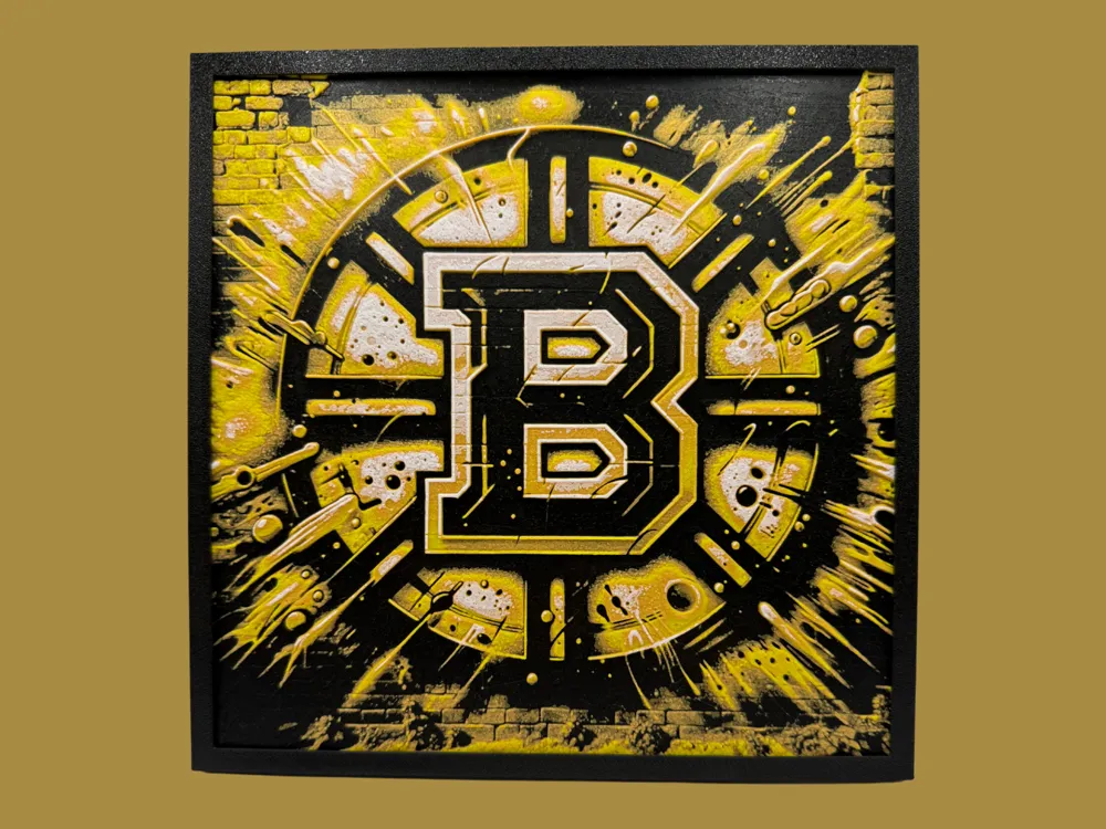 Boston Bruins - Graffiti Logo - Hueforge by Canadian Gamer HueForge model: Boston Bruins - Graffiti Logo - Hueforge by Canadian Gamer