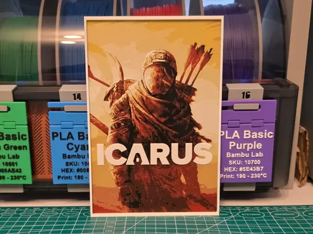 HueForge model: ICARUS Game Poster - Hueforge Art by Lumpy3D