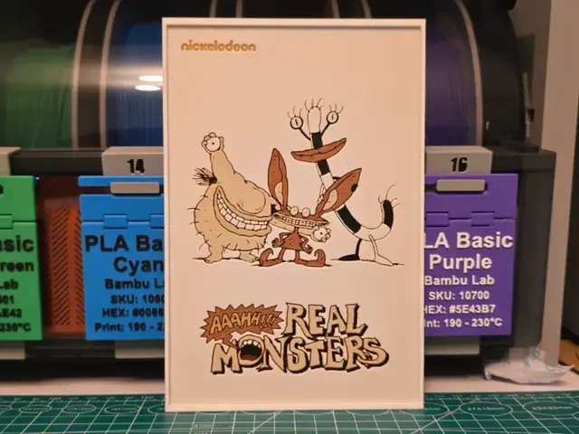 HueForge model: Aaahh!!! Real Monsters Poster - Hueforge Art by Lumpy3D