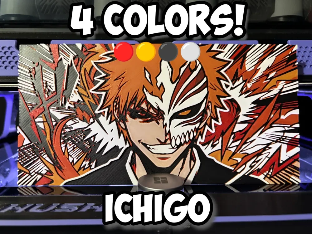 Hollow Ichigo Hueforge by Hush | PixelFF HueForge model: Hollow Ichigo Hueforge by Hush | PixelFF