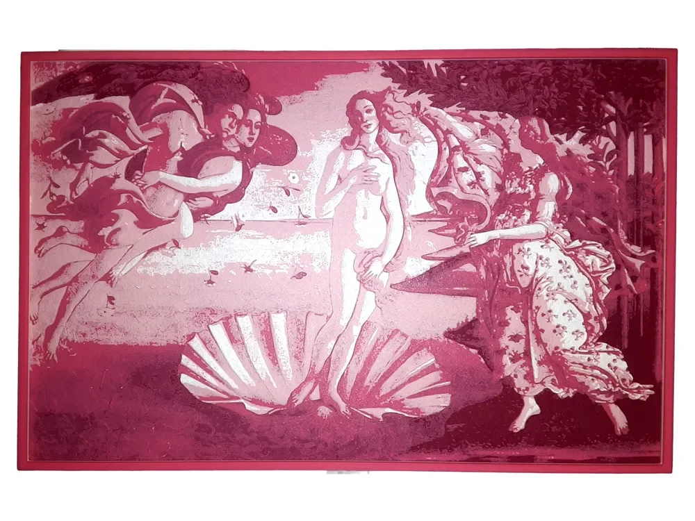 Birth of Venus by Sandro Botticelli Hueforge Pink by Elsie Moonshadow HueForge model: Birth of Venus by Sandro Botticelli Hueforge Pink by Elsie Moonshadow
