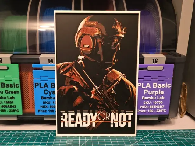 HueForge model: Ready or Not Game Poster - Hueforge Art by Lumpy3D