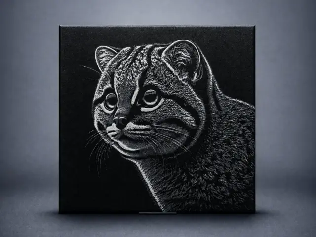 HueForge model: Flat-headed cat (Prionailurus planiceps) by Aleksandr