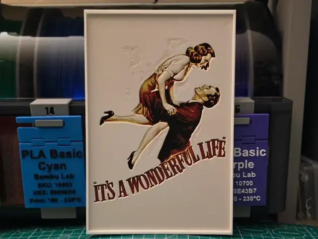 HueForge model: It's a Wonderful Life Movie Poster - Hueforge Art by Lumpy3D
