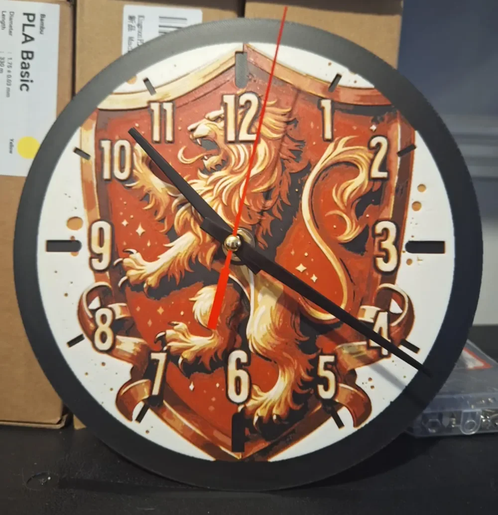 Harry potter griffindor clock 20cm by 3dGlow HueForge model: Harry potter griffindor clock 20cm by 3dGlow