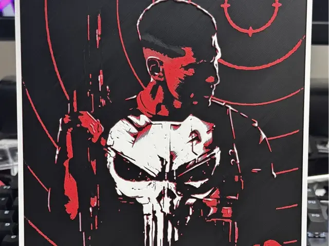 HueForge model: Punisher Target Jon Bernthal by Strata Prints
