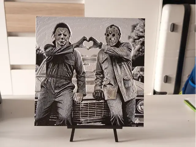 HueForge model: Michael Myers and Jason Voorhees Horror Hueforge by 3DNesy