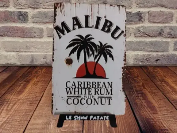 HueForge model: Plaque vintage Malibu Hueforge by leshowpatate