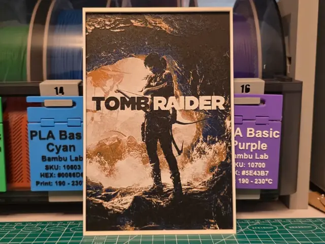 HueForge model: Tomb Raider (2013) Poster - Hueforge Art by Lumpy3D