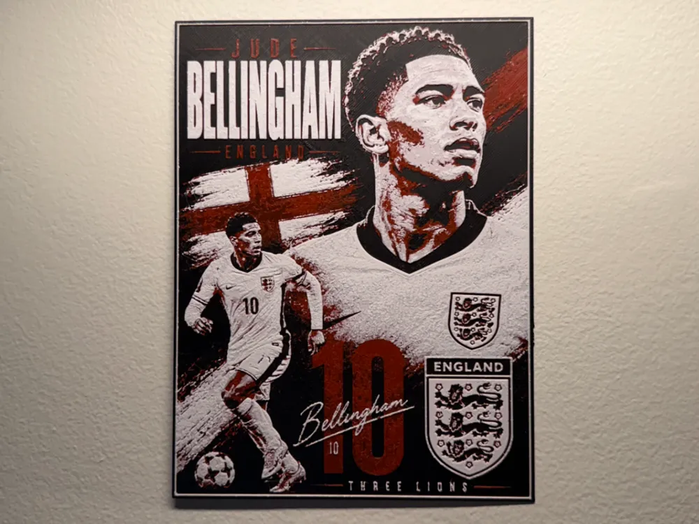 England Jude Bellingham World Cup Poster HueForge by liv_3d HueForge model: England Jude Bellingham World Cup Poster HueForge by liv_3d