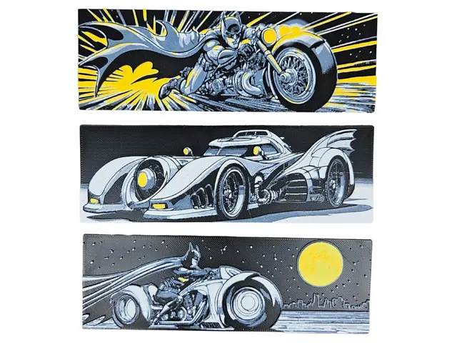 HueForge model: Batmobiles Bookmarks by BusyKikiBee