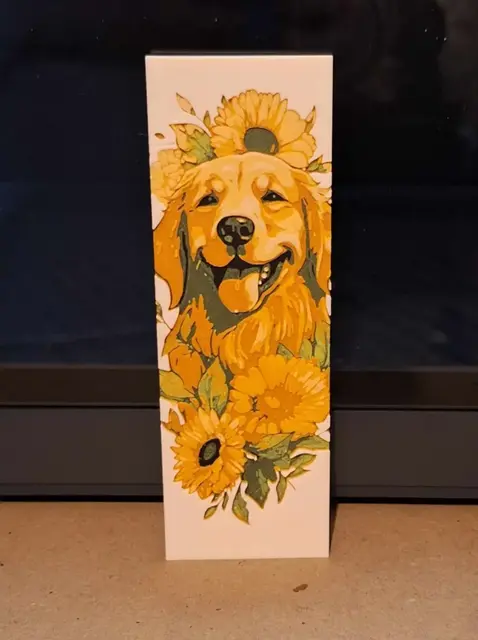HueForge model: labrador & sunflower bookmark - hueforge by 3dGlow