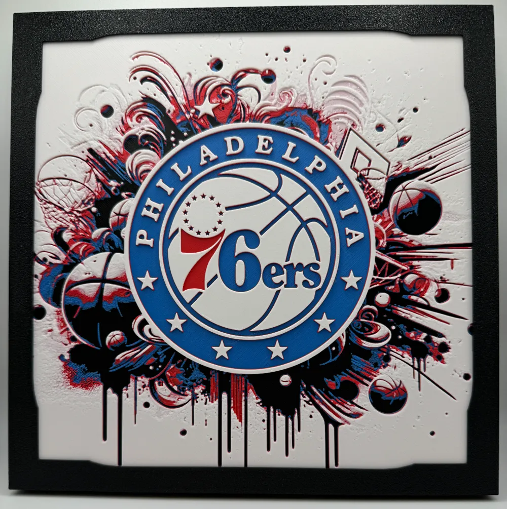 Philadelphia 76ers - NBA Hueforge by Canadian Gamer HueForge model: Philadelphia 76ers - NBA Hueforge by Canadian Gamer