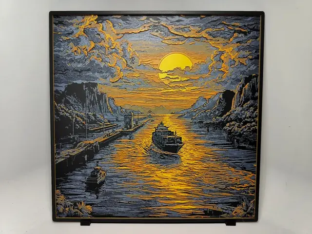 HueForge model: Panama Canal Sunset - Hueforge by BeaN