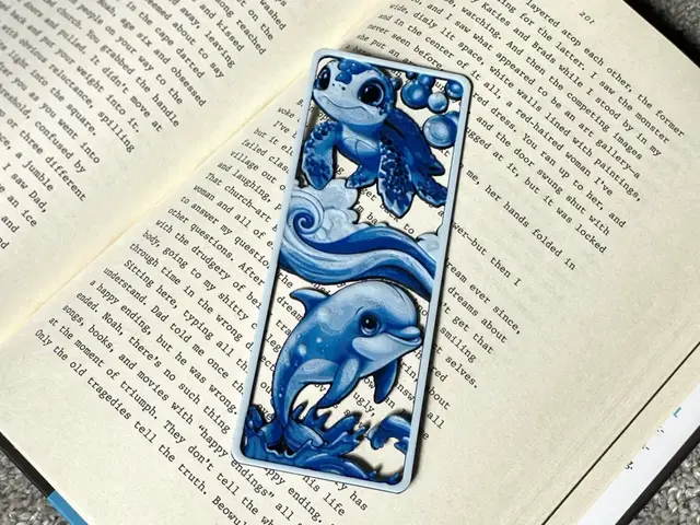HueForge model: Dolphin & Sea Turtle Hueforge Bookmark by NiiON