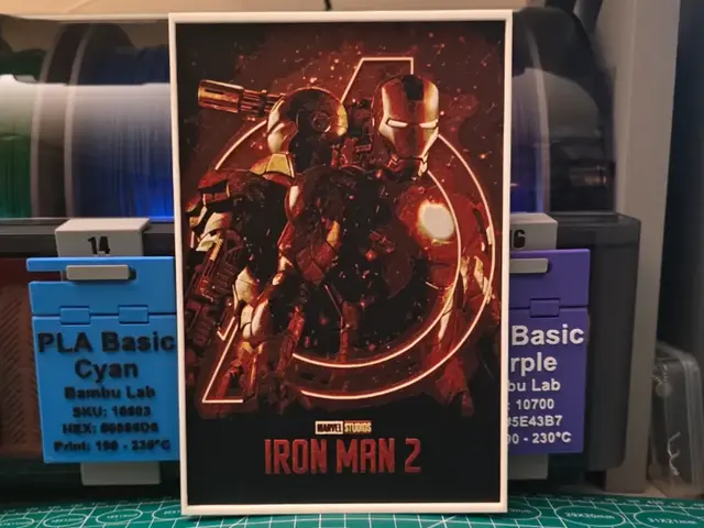 HueForge model: Iron Man 2 Movie Poster - Hueforge Art by Lumpy3D