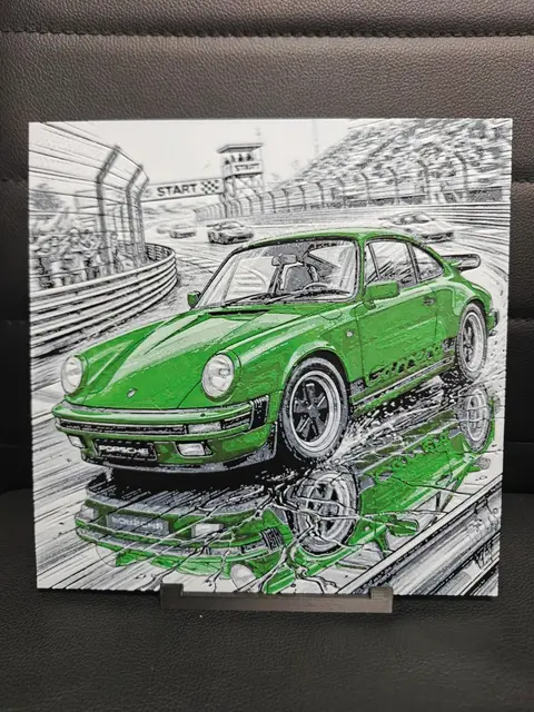 HueForge model: 911 Porsche Vintage by TheHueforgeLady