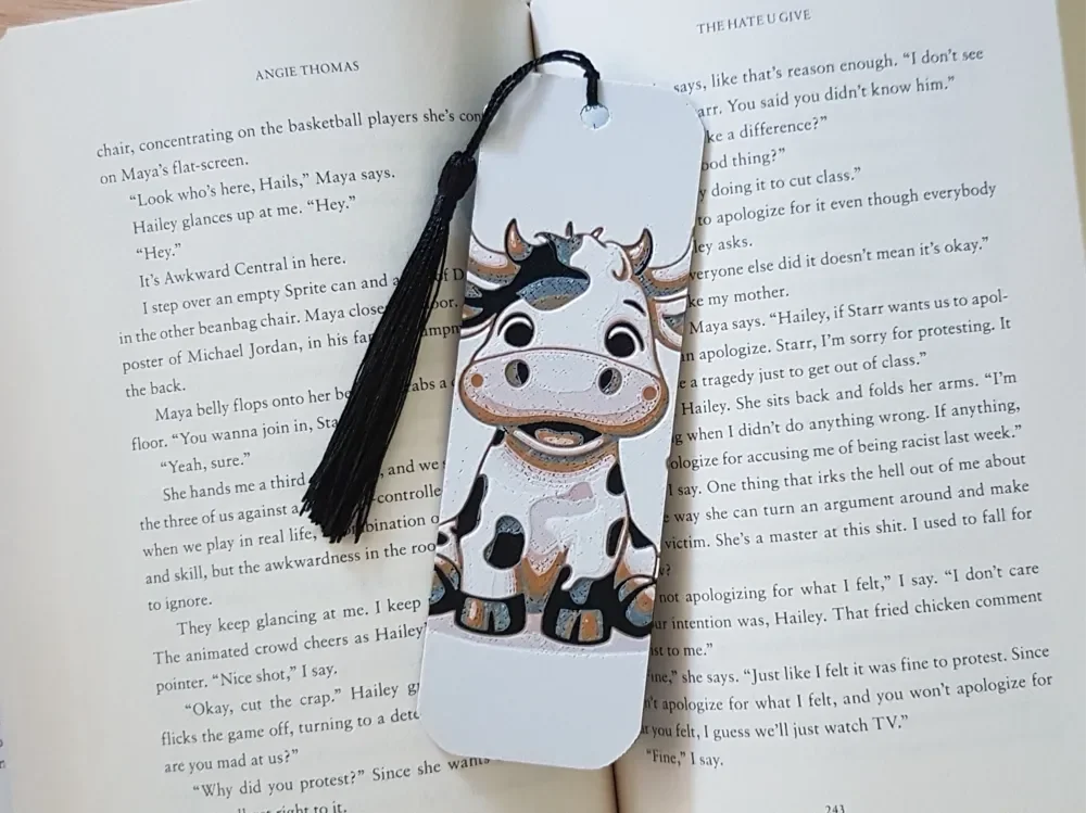 Cartoon Cow bookmark, Hueforge by Dame Jo HueForge model: Cartoon Cow bookmark, Hueforge by Dame Jo