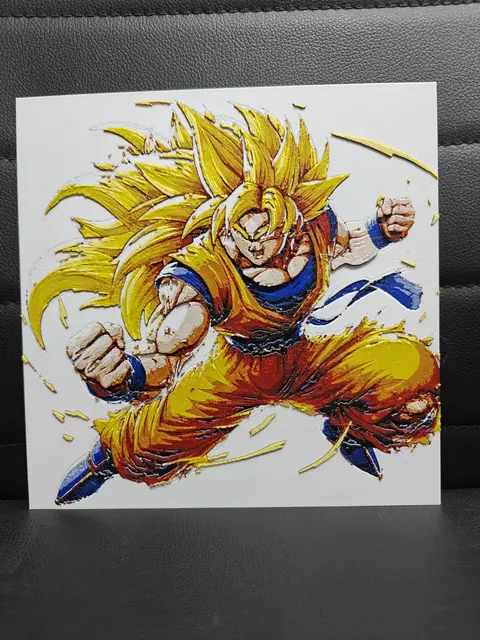 HueForge model: Goku SSJ3 by TheHueforgeLady