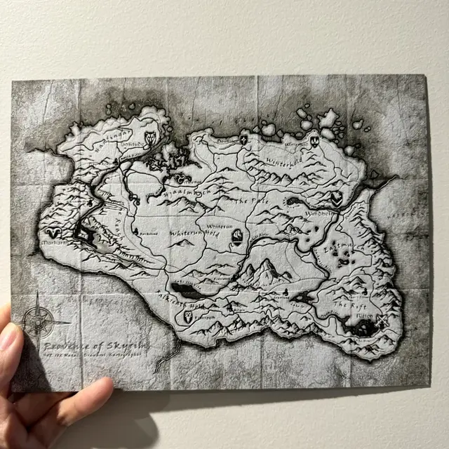 HueForge model: Skyrim Map - HueForge Print (0.2mm Nozzle) by cyanidesugar