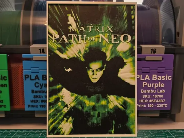 HueForge model: The Matrix: Path of Neo Game Poster - Hueforge Art by Lumpy3D