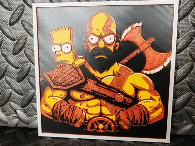 HueForge model: Homer Kratos hueforge 150x150 by KO Additive Labo