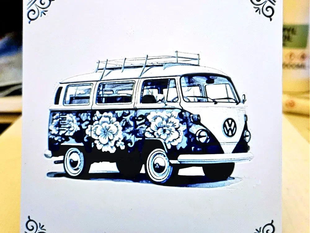 VW van tile by Mano's 3d_Art HueForge model: VW van tile by Mano's 3d_Art